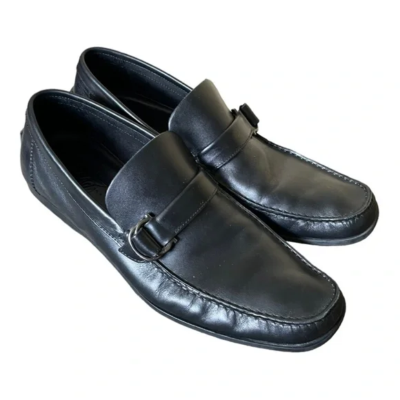 Salvatore Ferragamo Black Leather Loafers. Offers welcome. Salvatore Ferragamo Black Loafers w/ Black Buckle sz 7.5 main image 2